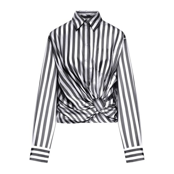 Sportmax Women Palmizi Cropped Cotton Shirt With Front Knot